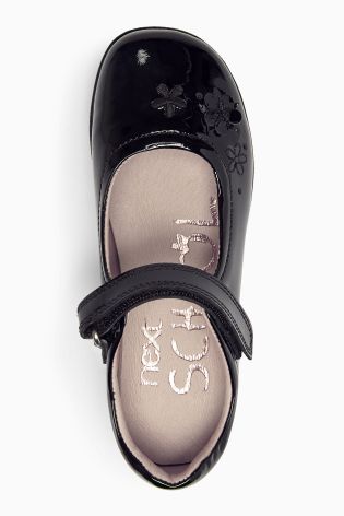 Black Patent Flower Shoes (Older Girls)